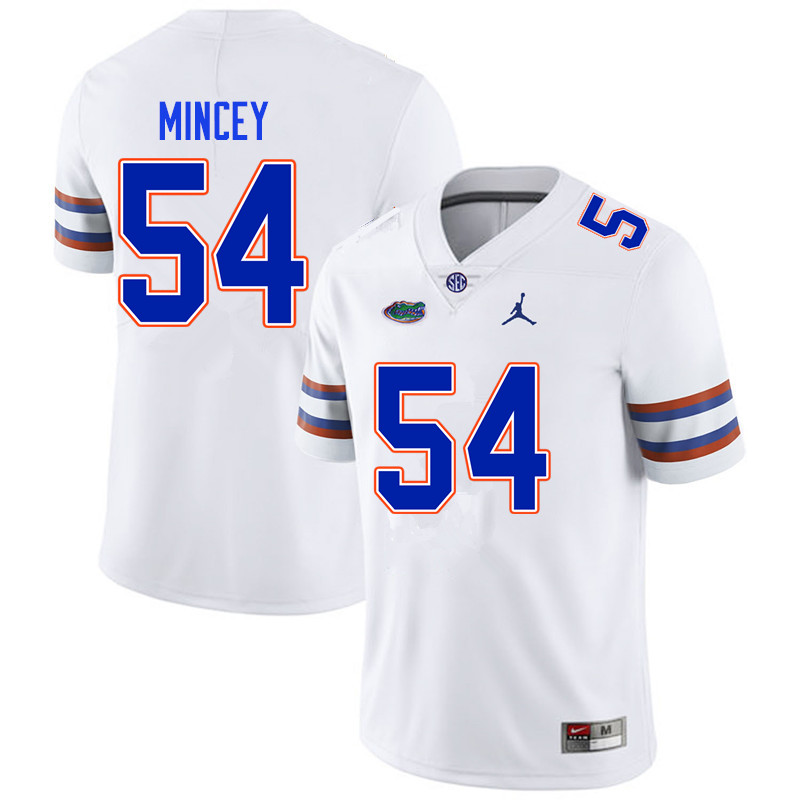 Men #54 Gerald Mincey Florida Gators College Football Jerseys Sale-White